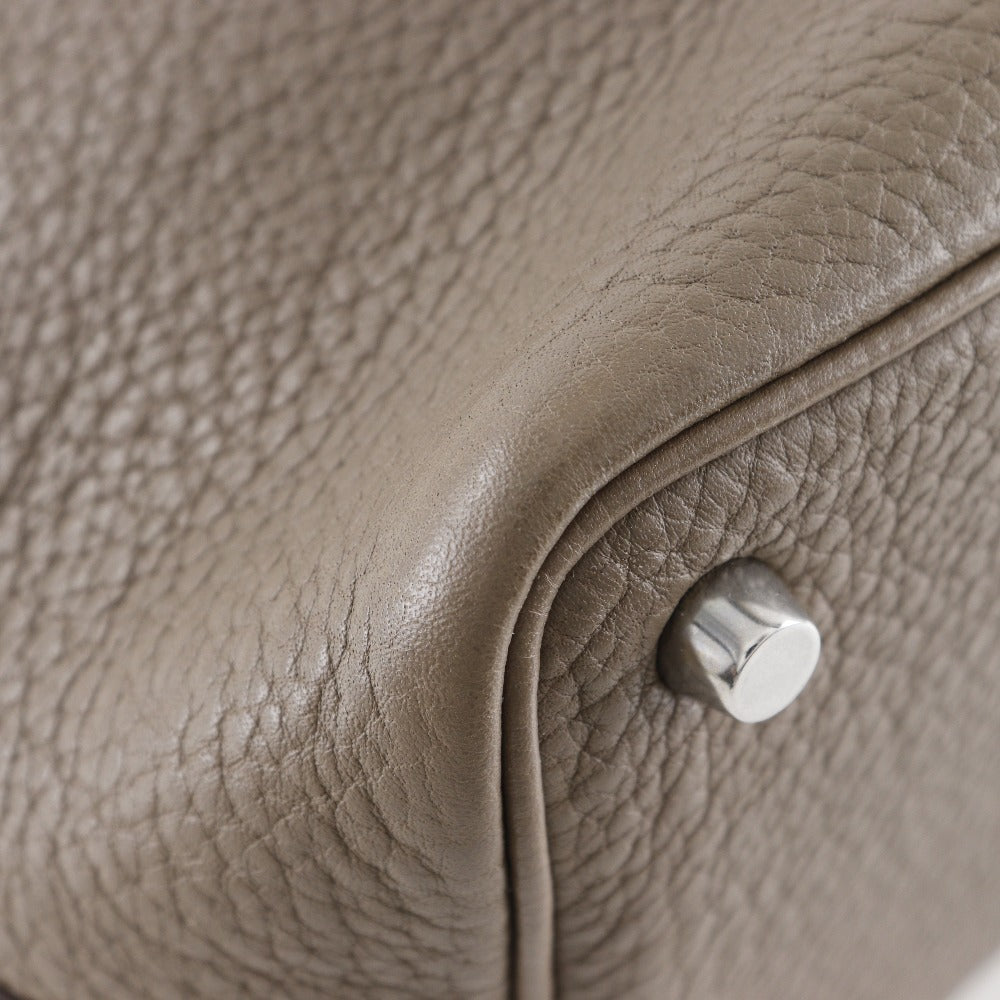 HERMES Handbag Taurillon Clemence Brown Picotan Rock 18 PM