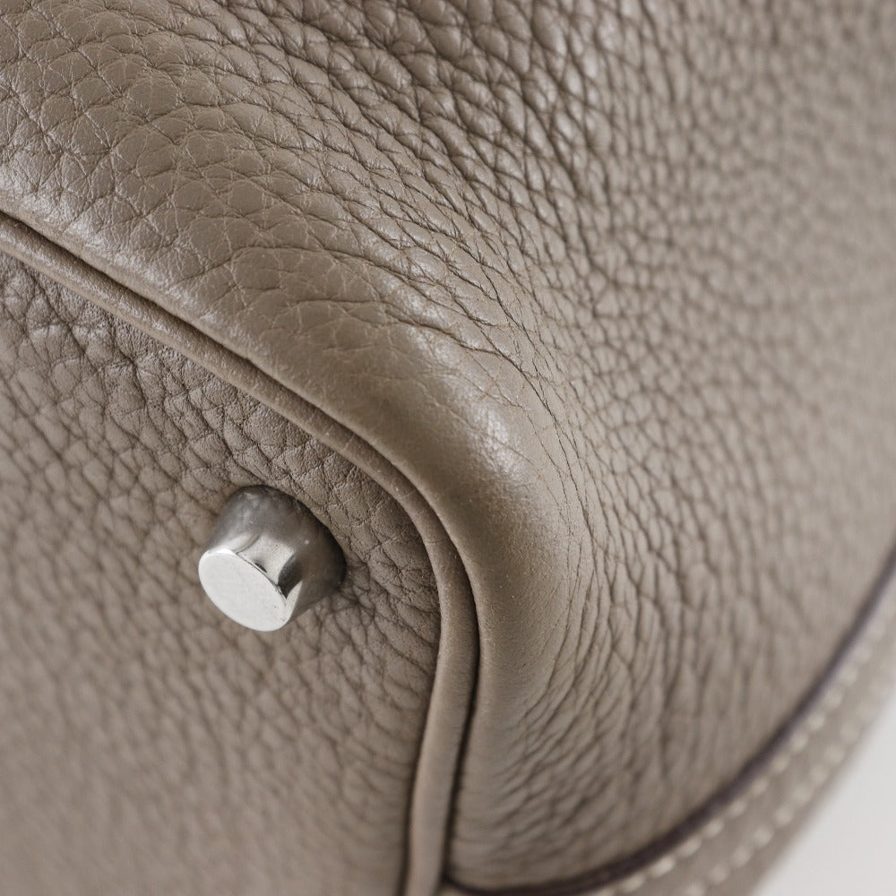 HERMES Handbag Taurillon Clemence Brown Picotan Rock 18 PM