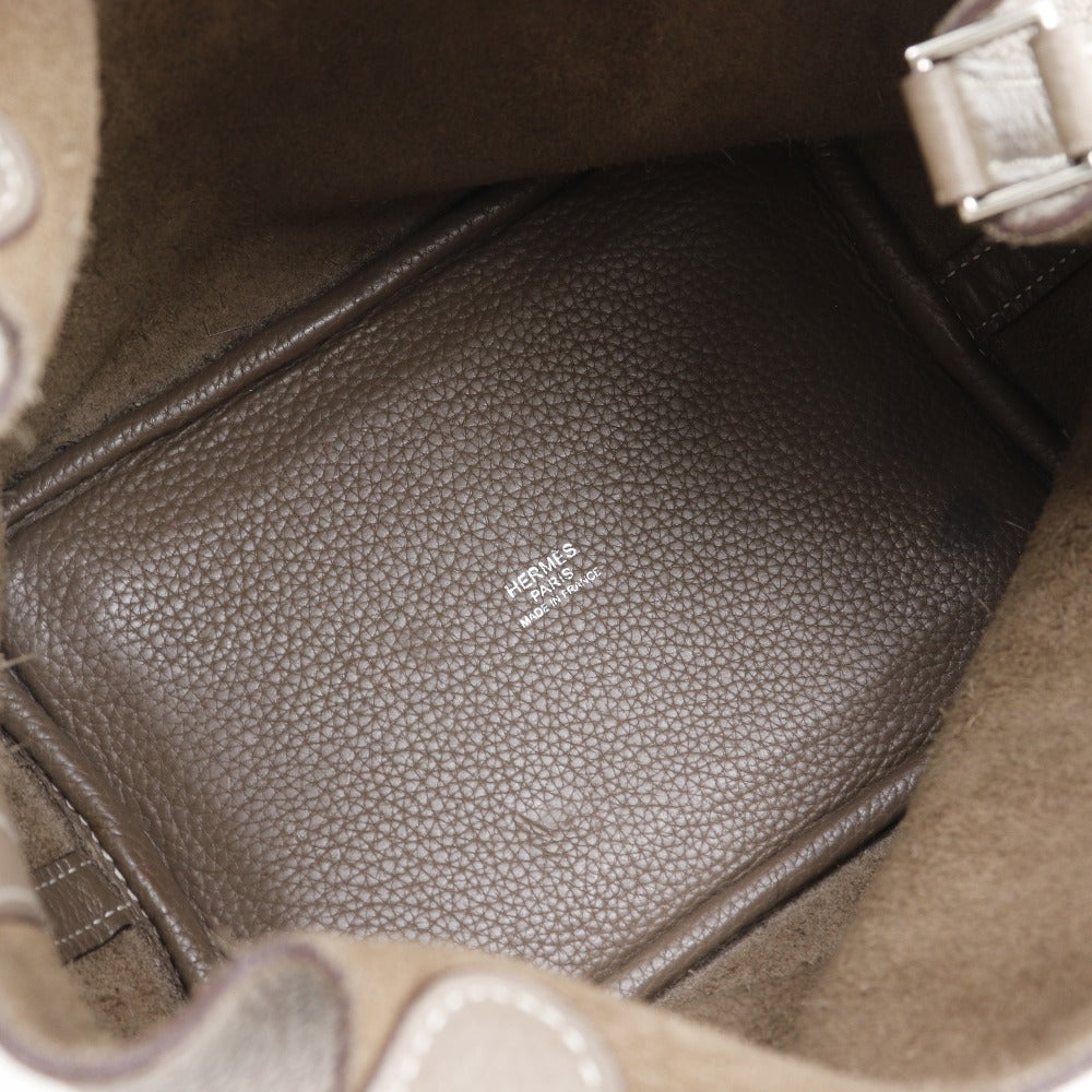 HERMES Handbag Taurillon Clemence Brown Picotan Rock 18 PM