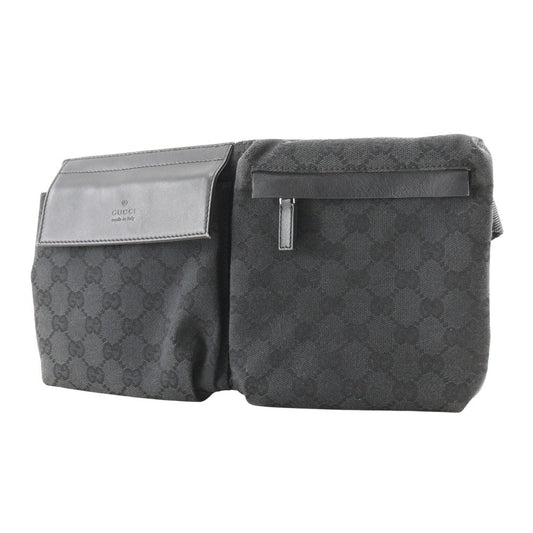 GUCCI Waist bag 28566 GG canvas, leather black Sling bag unisex(Unisex) Used