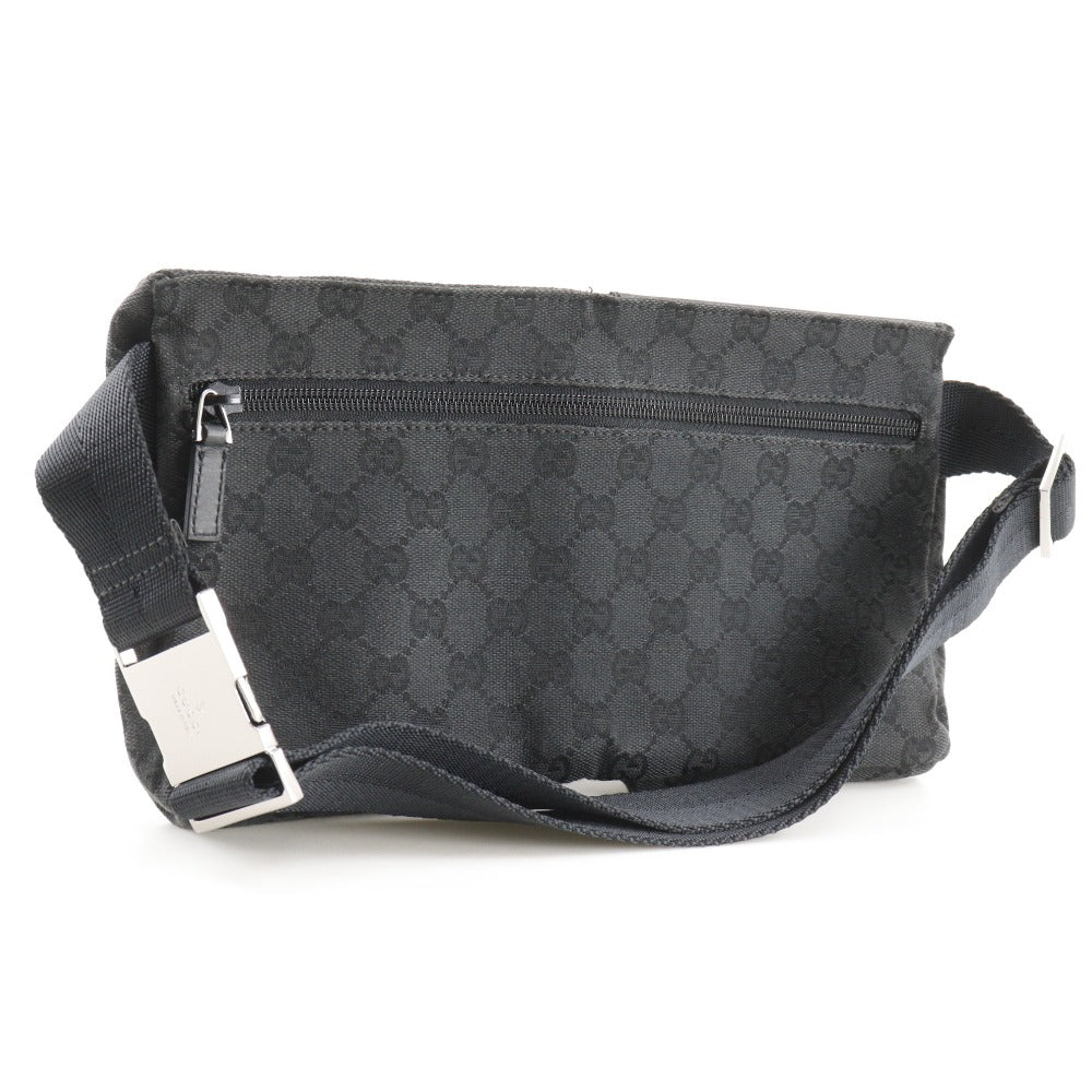 GUCCI Waist bag 28566 GG canvas, leather black Sling bag unisex(Unisex) Used