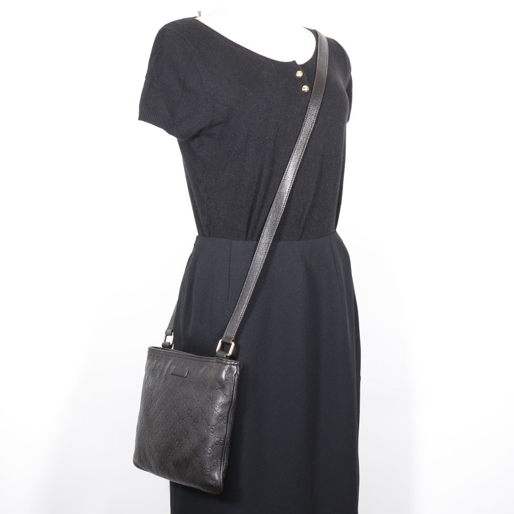 GUCCI Shoulder Bag 201538 Sima leather Brown GG