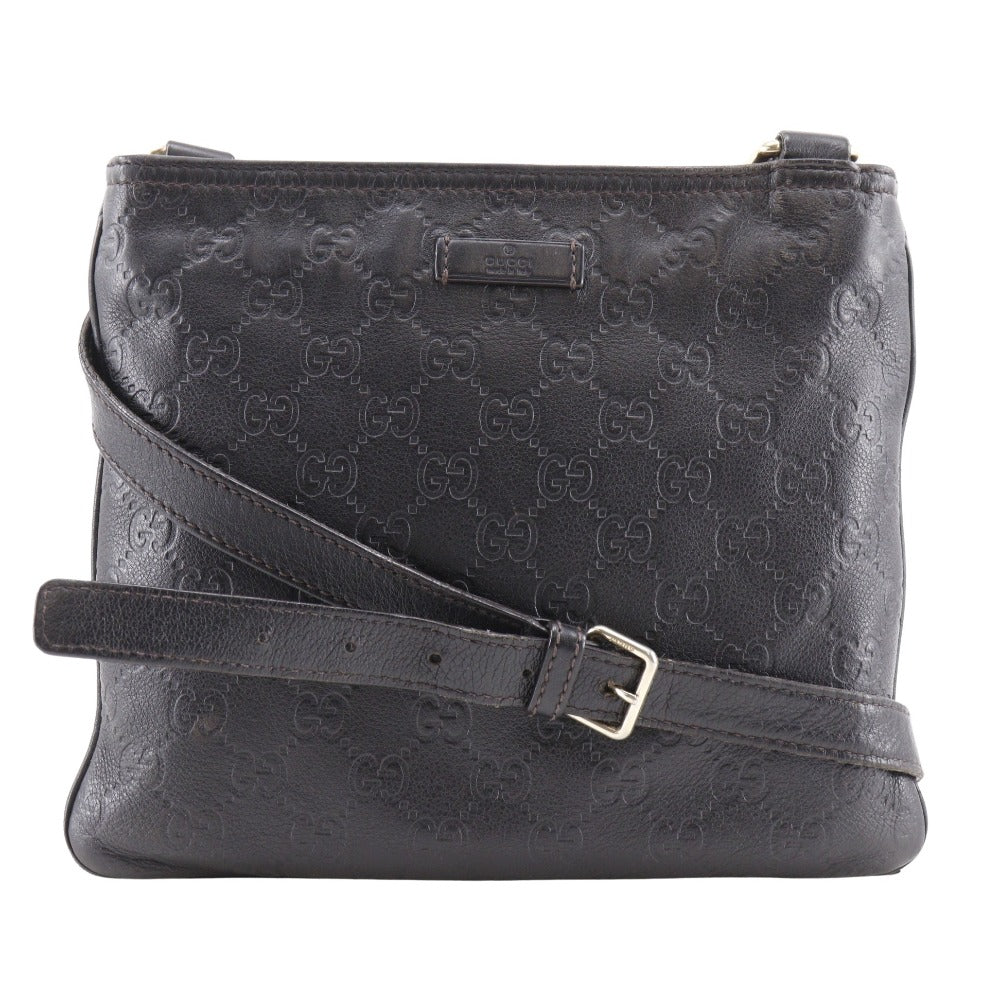 GUCCI Shoulder Bag 201538 Sima leather Brown GG
