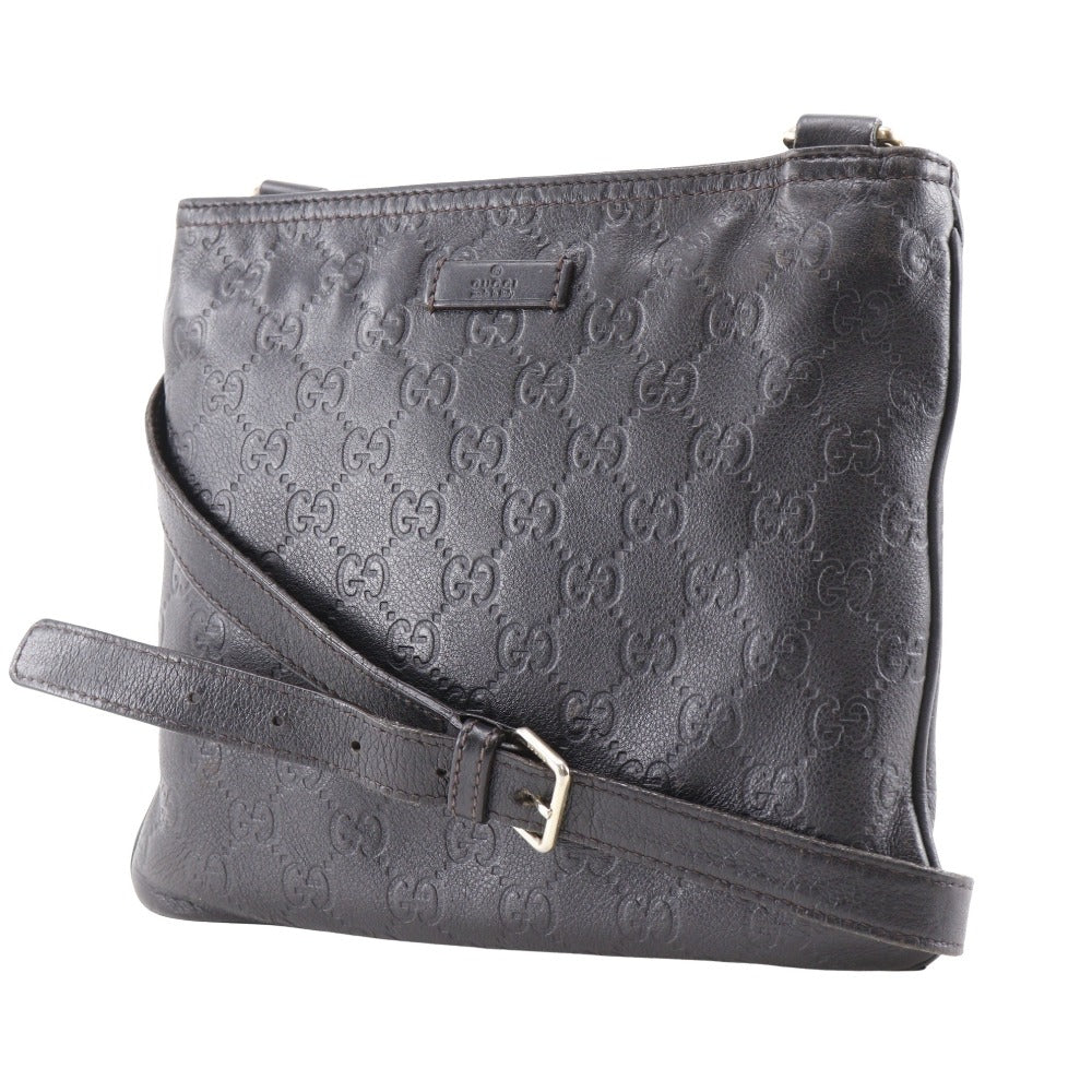 GUCCI Shoulder Bag 201538 Sima leather Brown GG