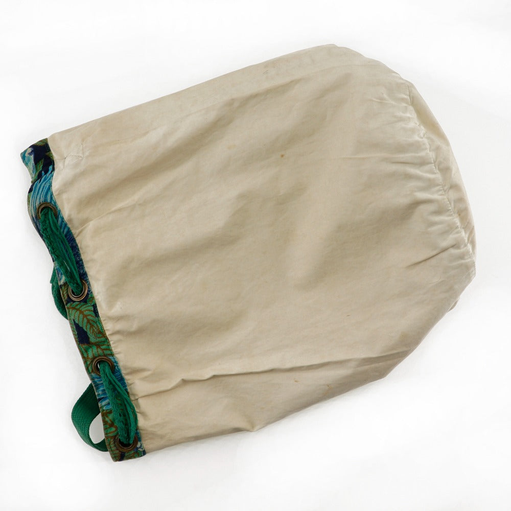 HERMES Shoulder Bag cotton Green Botanical Pattern Bird Pattern one belt