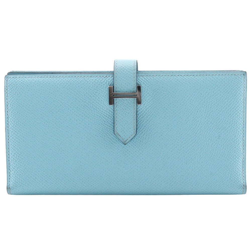 HERMES Long Wallet Purse Epsom light blue Beansufla