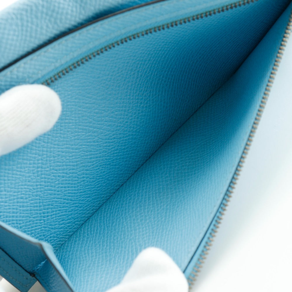 HERMES Long Wallet Purse Epsom light blue Beansufla
