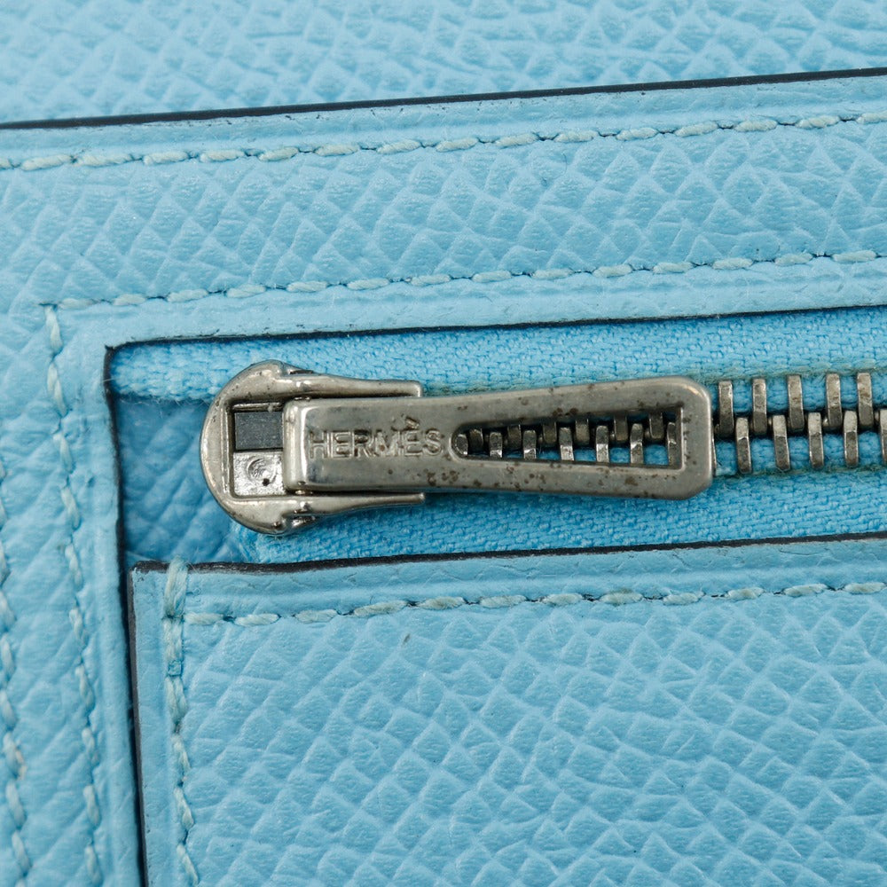 HERMES Long Wallet Purse Epsom light blue Beansufla