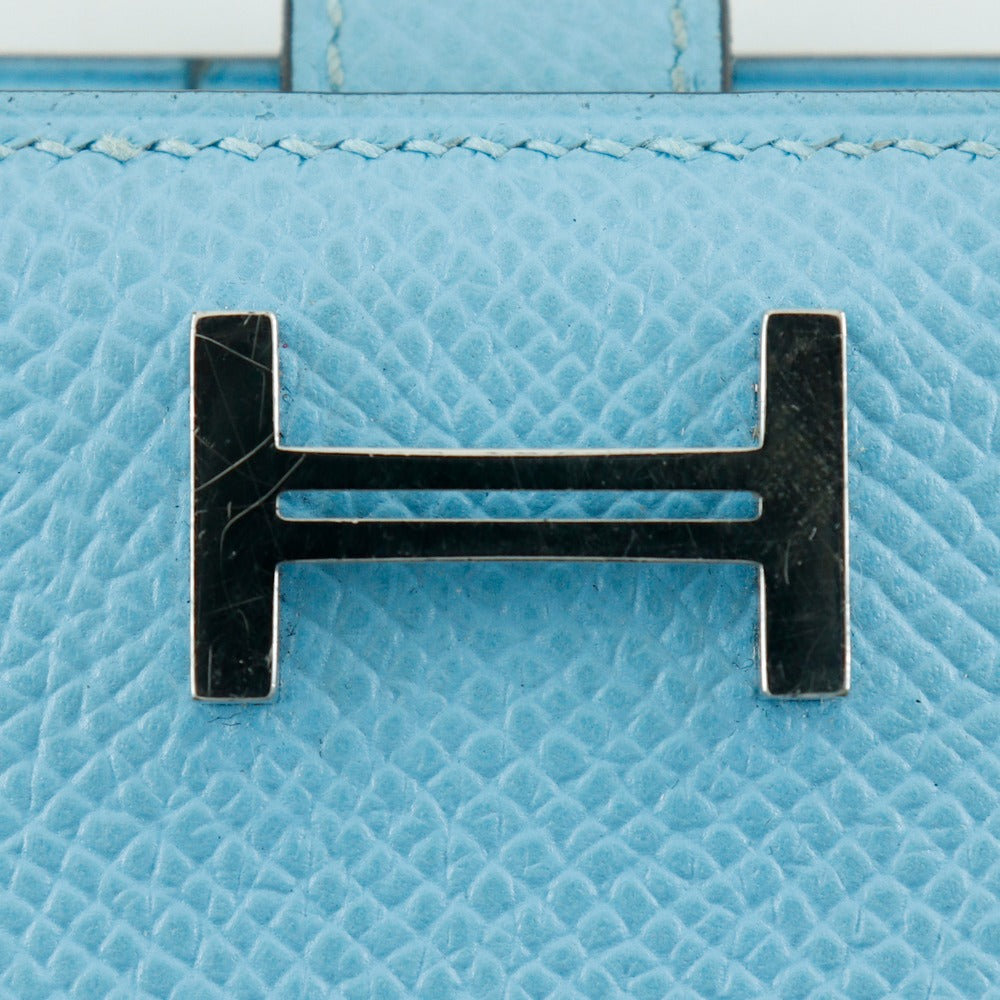HERMES Long Wallet Purse Epsom light blue Beansufla