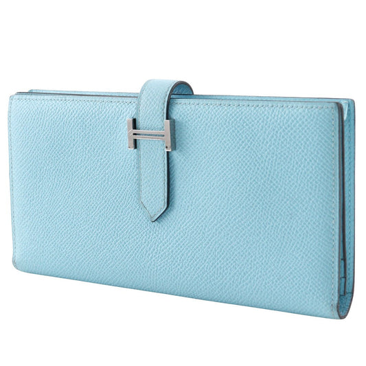 HERMES Long Wallet Purse Epsom light blue Beansufla