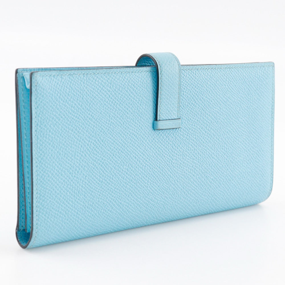 HERMES Long Wallet Purse Epsom light blue Beansufla