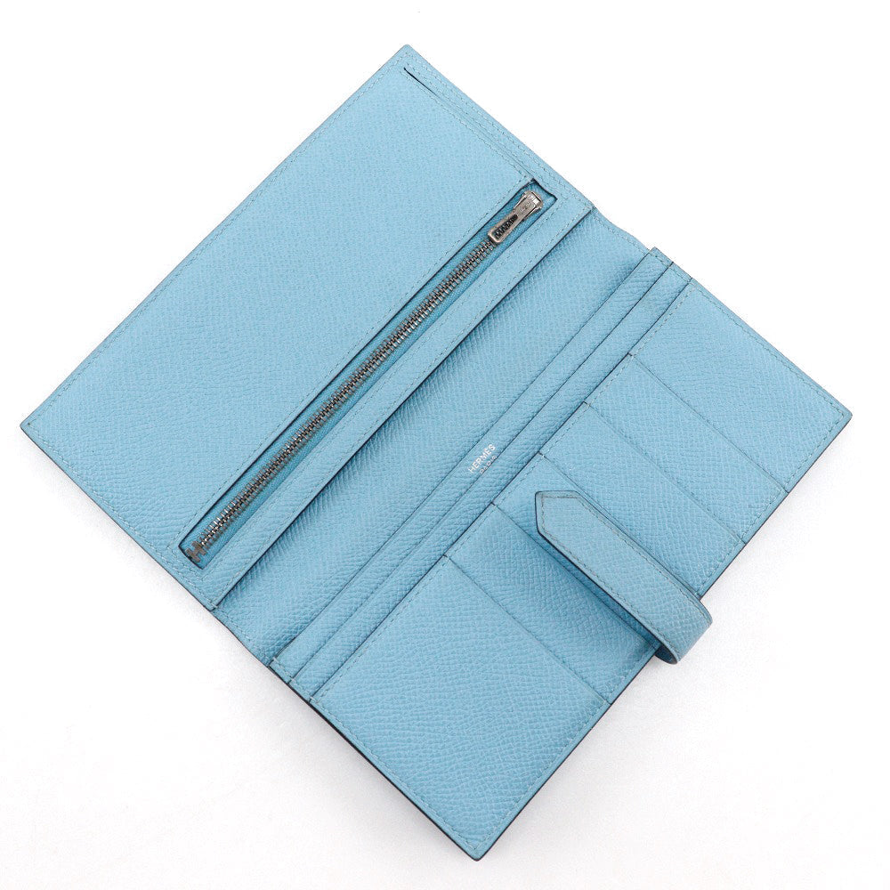 HERMES Long Wallet Purse Epsom light blue Beansufla