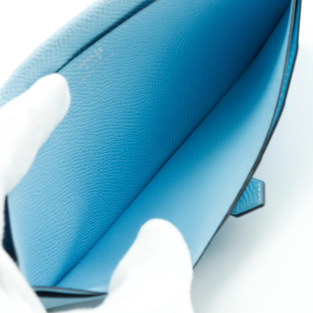 HERMES Long Wallet Purse Epsom light blue Beansufla
