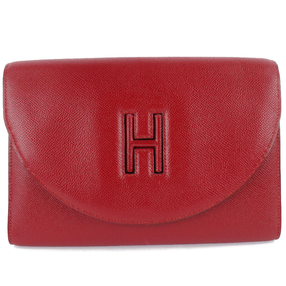 HERMES Clutch bag Epsom Red vintage H logo Women Used