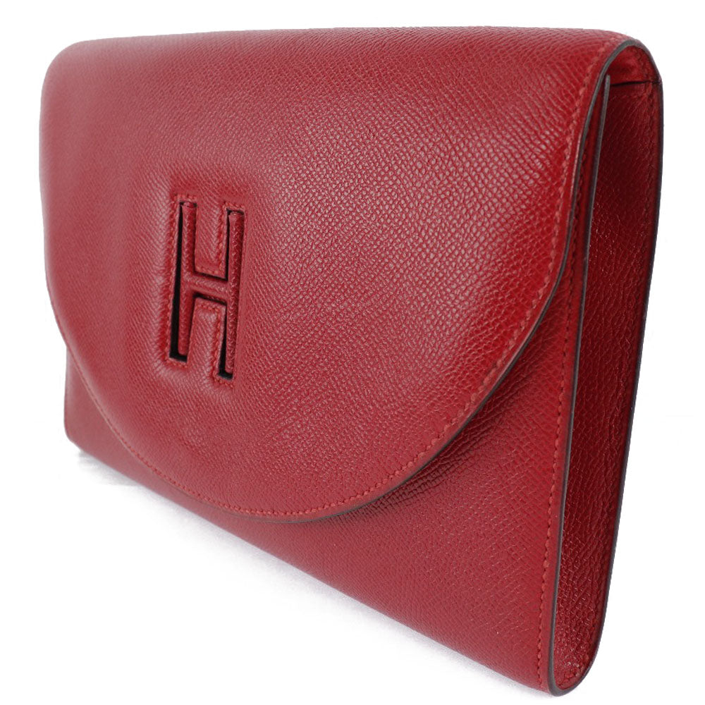 HERMES Clutch bag Epsom Red vintage H logo Women Used