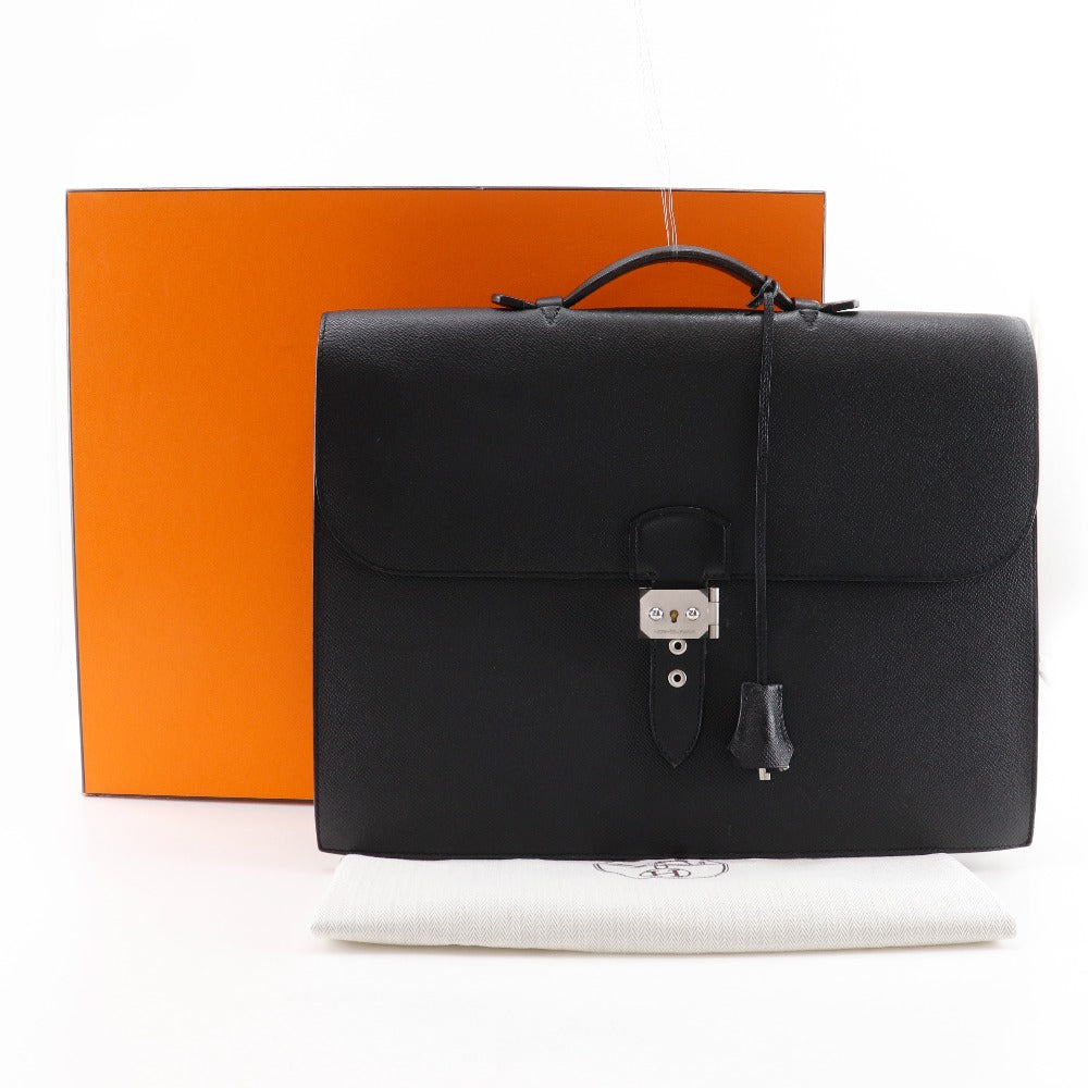 HERMES Business bag Epsom black Sac Adepeche 38