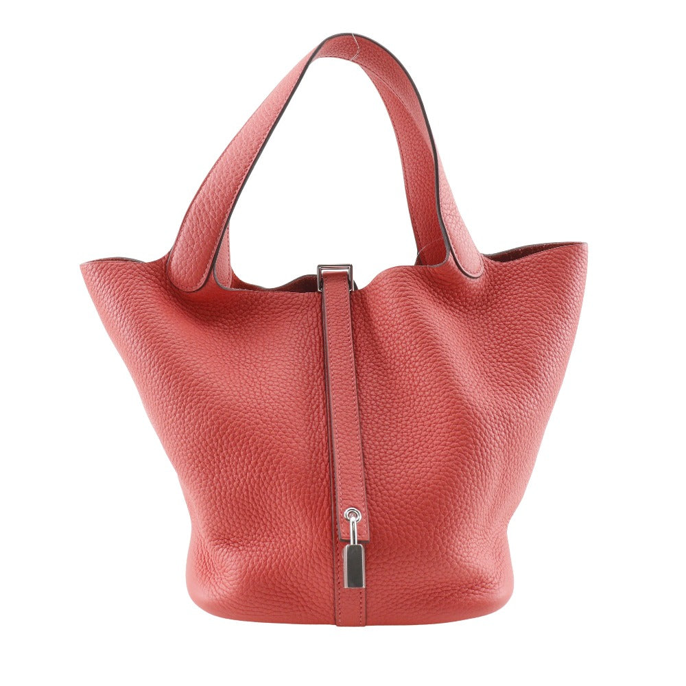 HERMES Handbag Taurillon Clemence Red Picotan Lock 22 MM