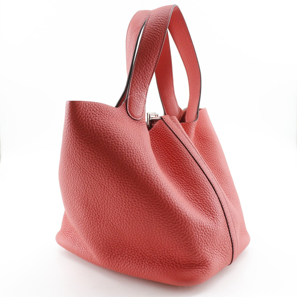 HERMES Handbag Taurillon Clemence Red Picotan Lock 22 MM
