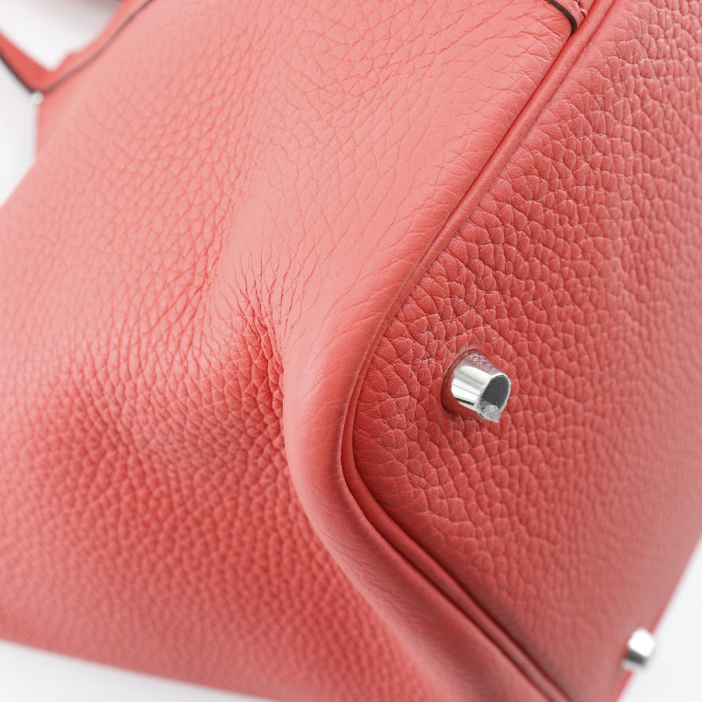 HERMES Handbag Taurillon Clemence Red Picotan Lock 22 MM