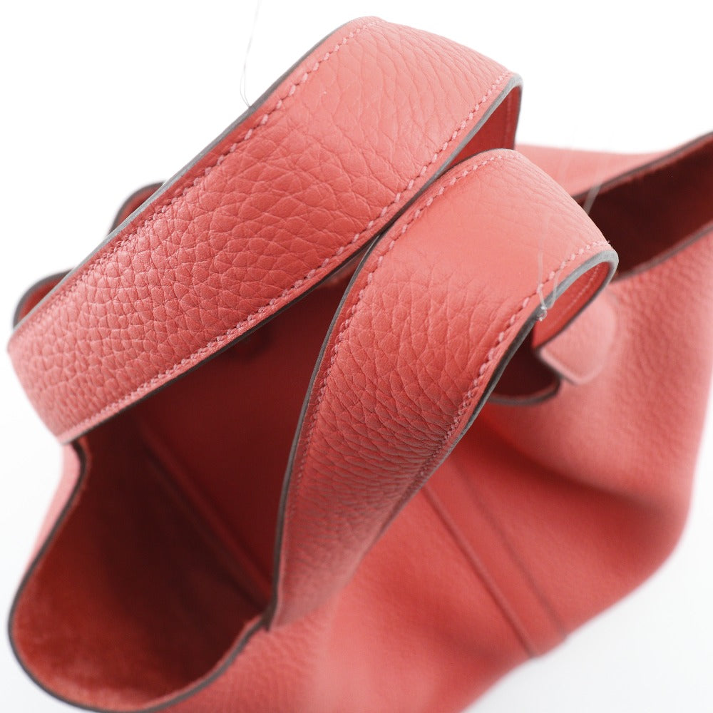 HERMES Handbag Taurillon Clemence Red Picotan Lock 22 MM