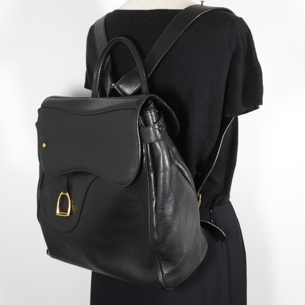 GUCCI Backpack Calfskin black vintage Old Gucci