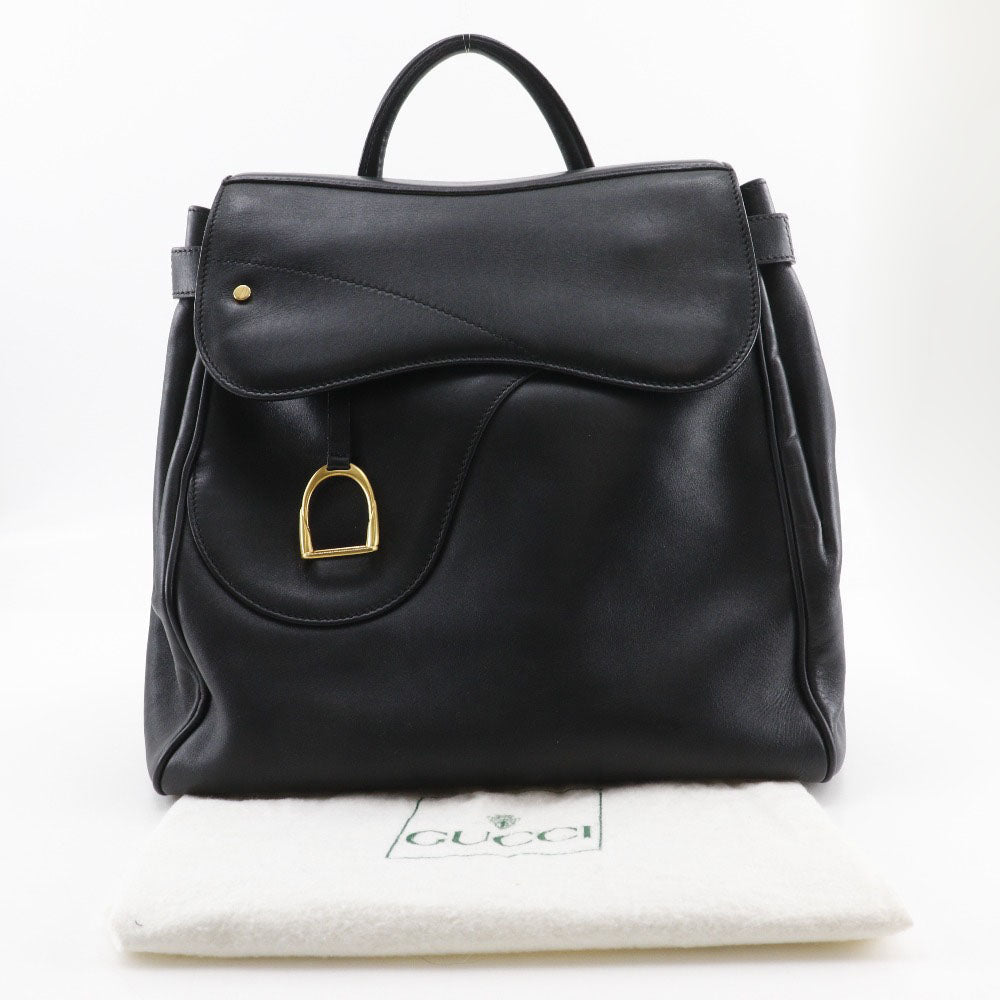 GUCCI Backpack Calfskin black vintage Old Gucci