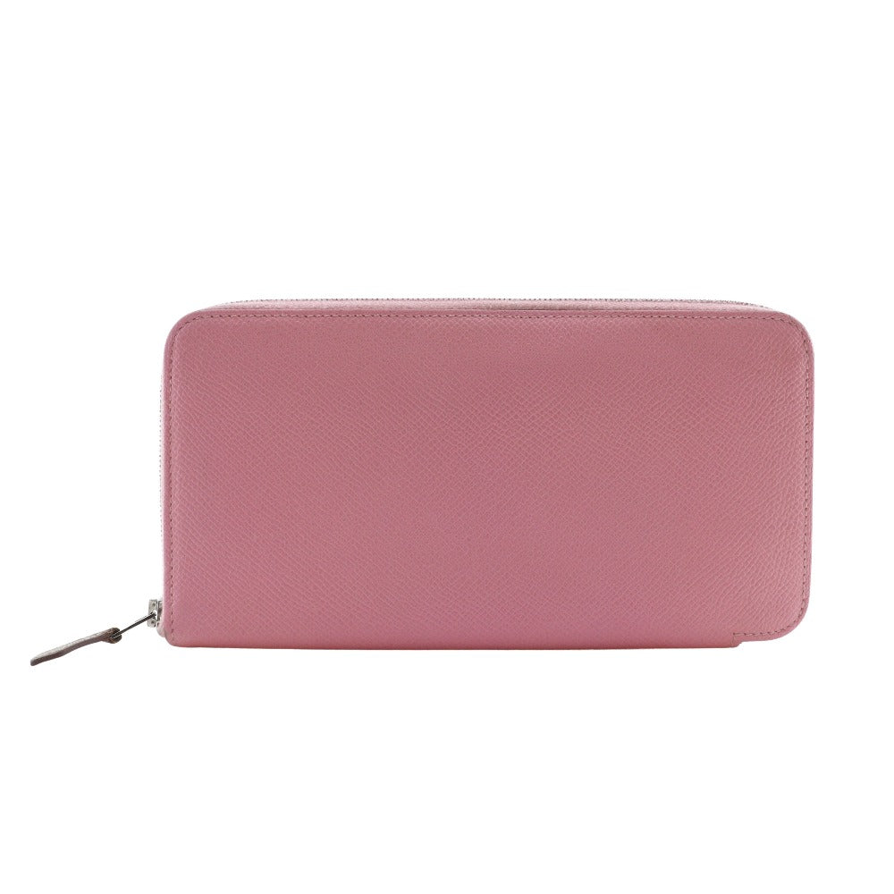 HERMES Long Wallet Purse Epsom pink Azap long silk in