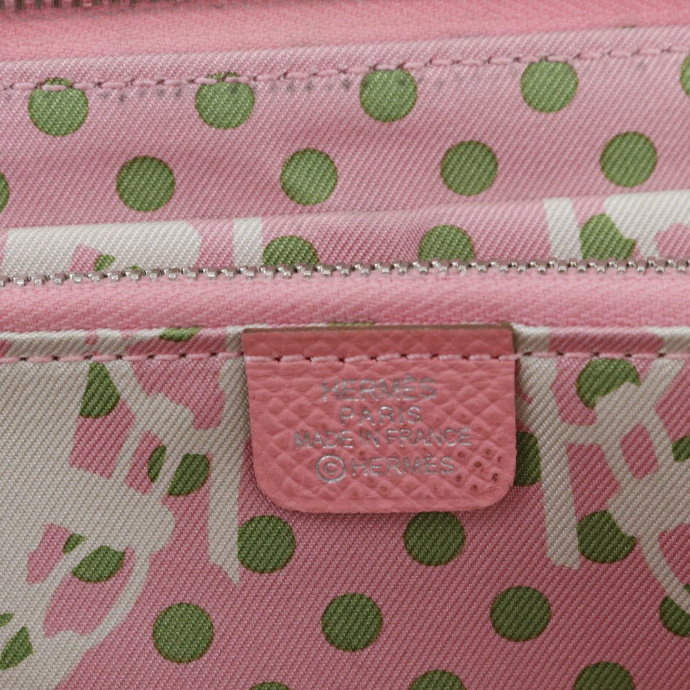 HERMES Long Wallet Purse Epsom pink Azap long silk in