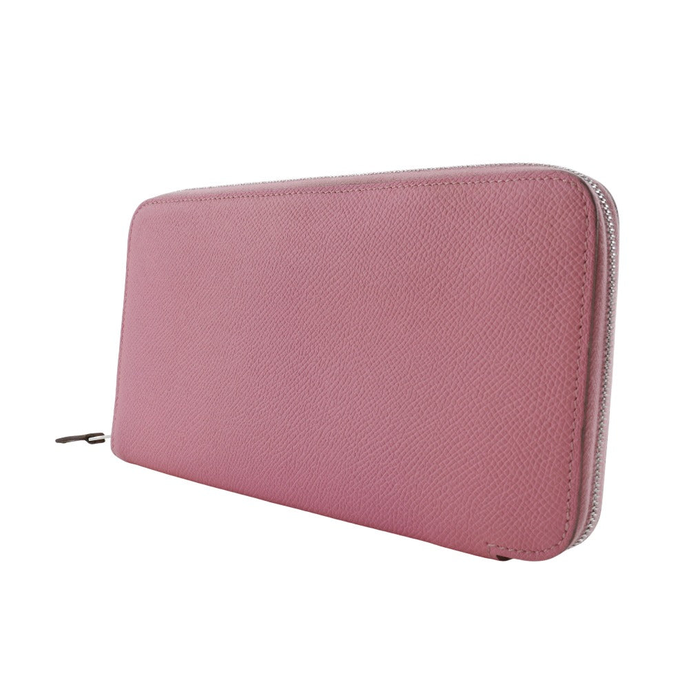 HERMES Long Wallet Purse Epsom pink Azap long silk in