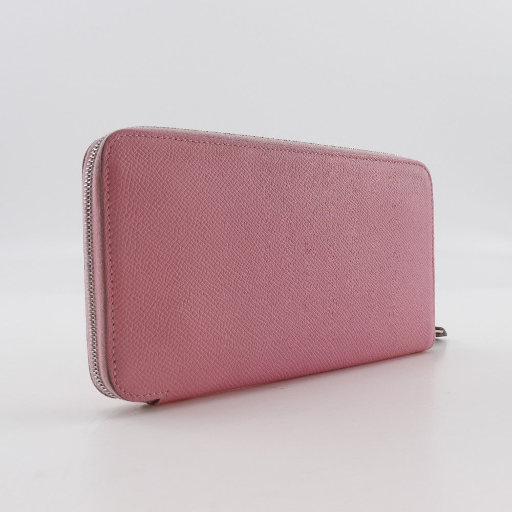 HERMES Long Wallet Purse Epsom pink Azap long silk in