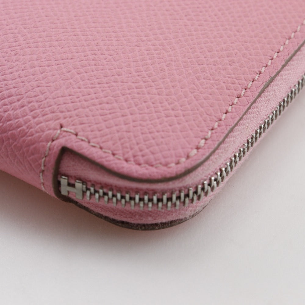 HERMES Long Wallet Purse Epsom pink Azap long silk in