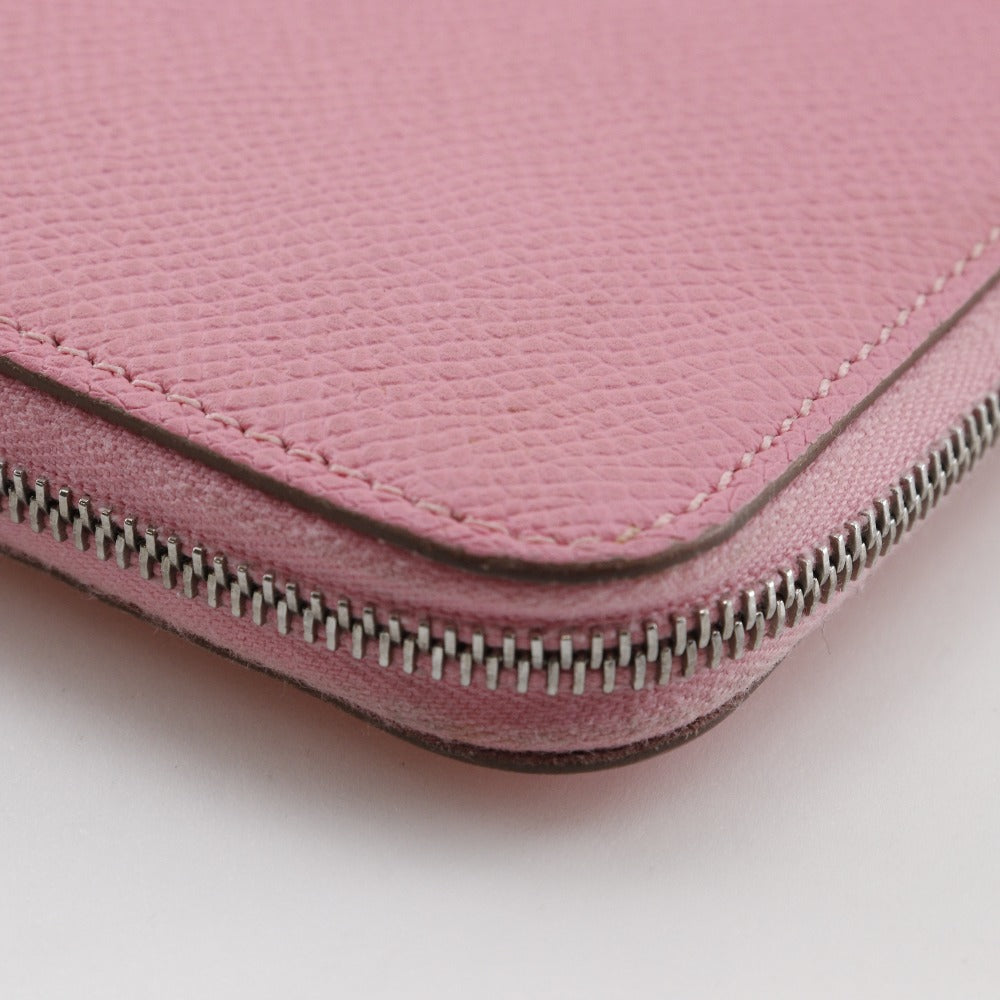 HERMES Long Wallet Purse Epsom pink Azap long silk in