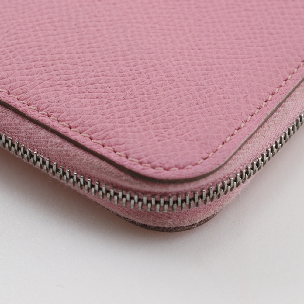 HERMES Long Wallet Purse Epsom pink Azap long silk in