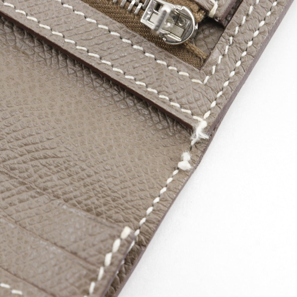 HERMES Long Wallet Purse Epsom SilverMetal Beansufla