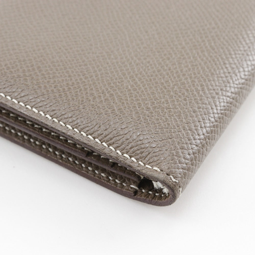 HERMES Long Wallet Purse Epsom SilverMetal Beansufla