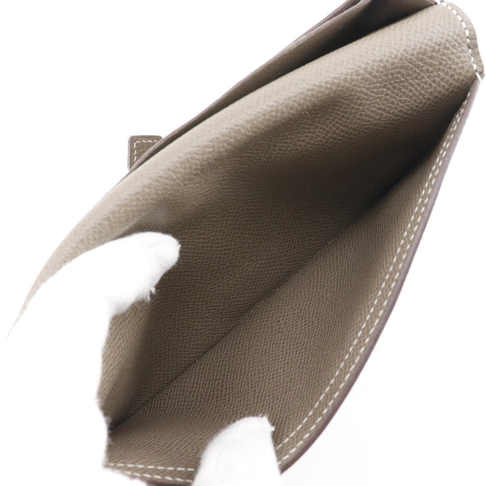 HERMES Long Wallet Purse Epsom SilverMetal Beansufla
