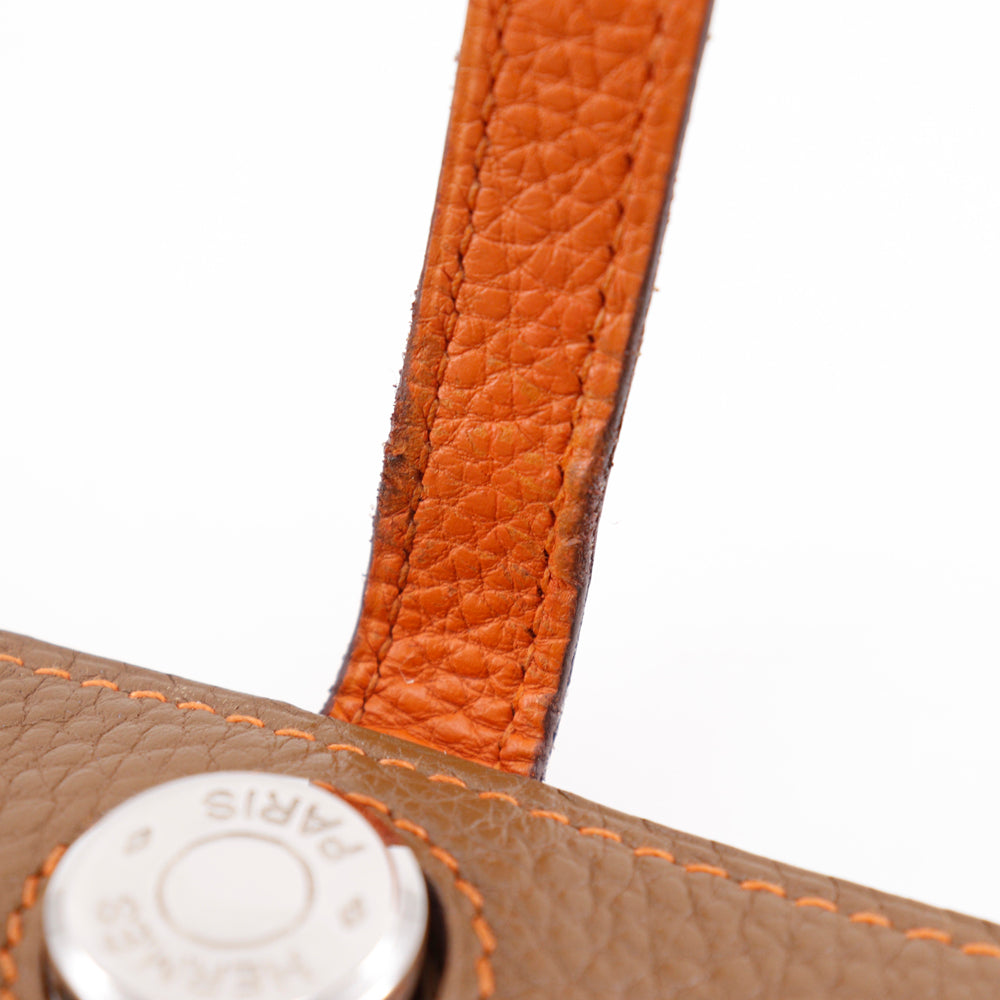HERMES Long Wallet Purse Togo Brown / orange By color Dogon