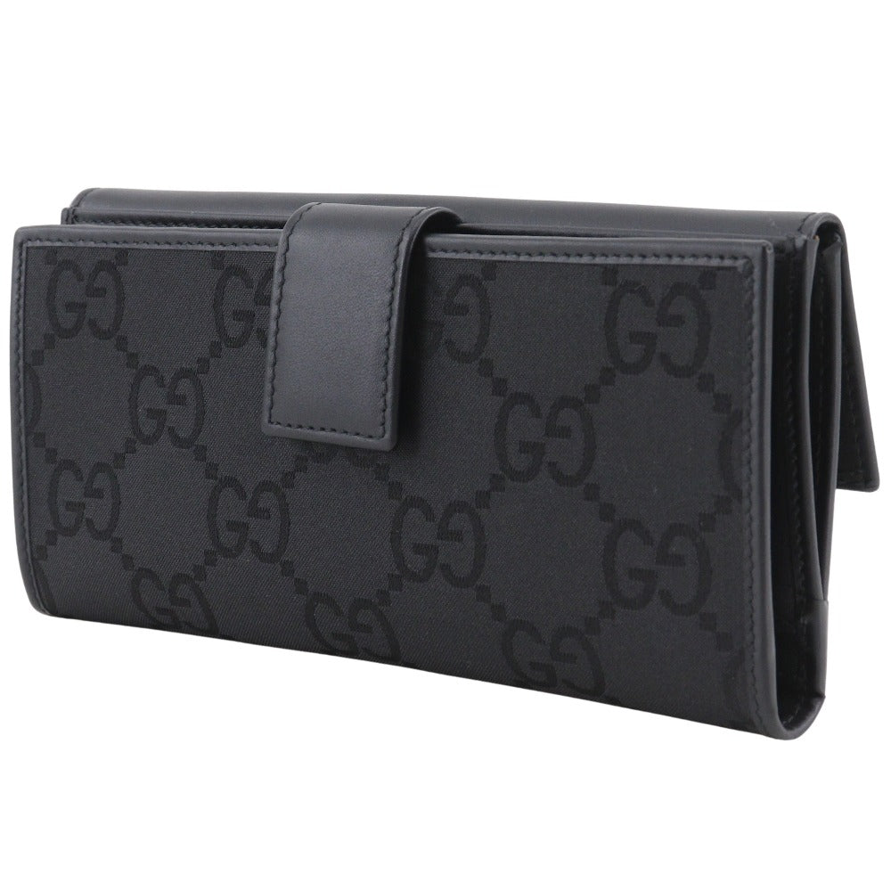 GUCCI Long Wallet Purse 128223 GG canvas, leather black outlet