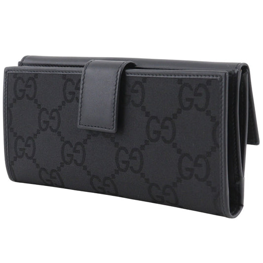 GUCCI Long Wallet Purse 128223 GG canvas, leather black outlet