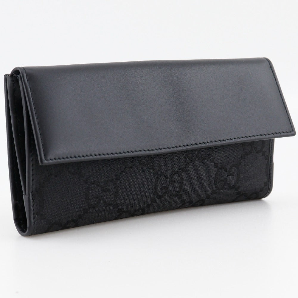GUCCI Long Wallet Purse 128223 GG canvas, leather black outlet