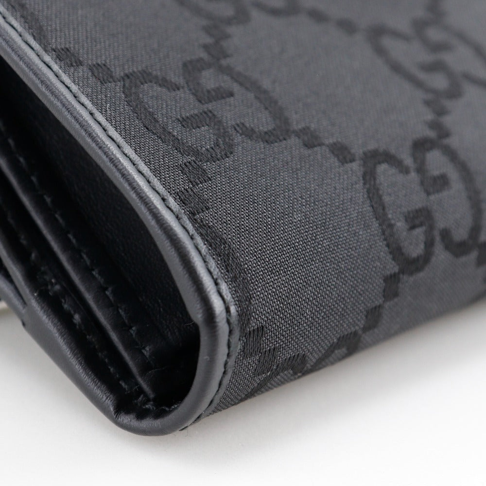 GUCCI Long Wallet Purse 128223 GG canvas, leather black outlet