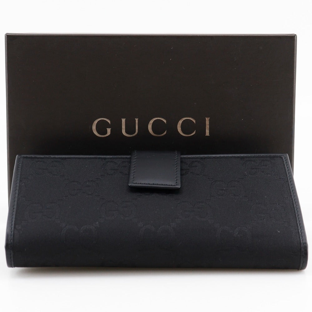 GUCCI Long Wallet Purse 128223 GG canvas, leather black outlet