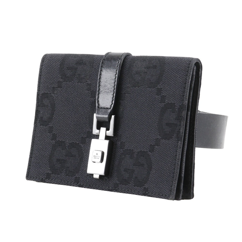 GUCCI Waist bag GG canvas black Belt bag Jackie line