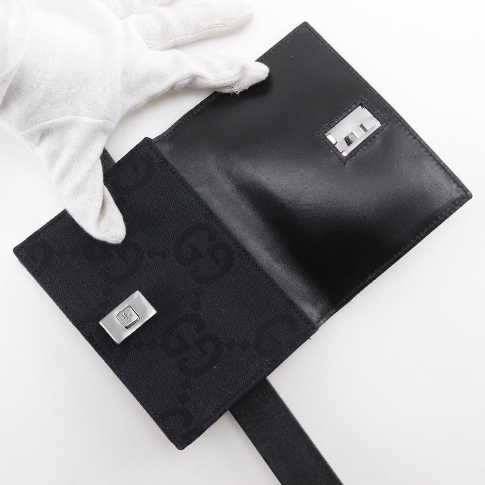GUCCI Waist bag GG canvas black Belt bag Jackie line