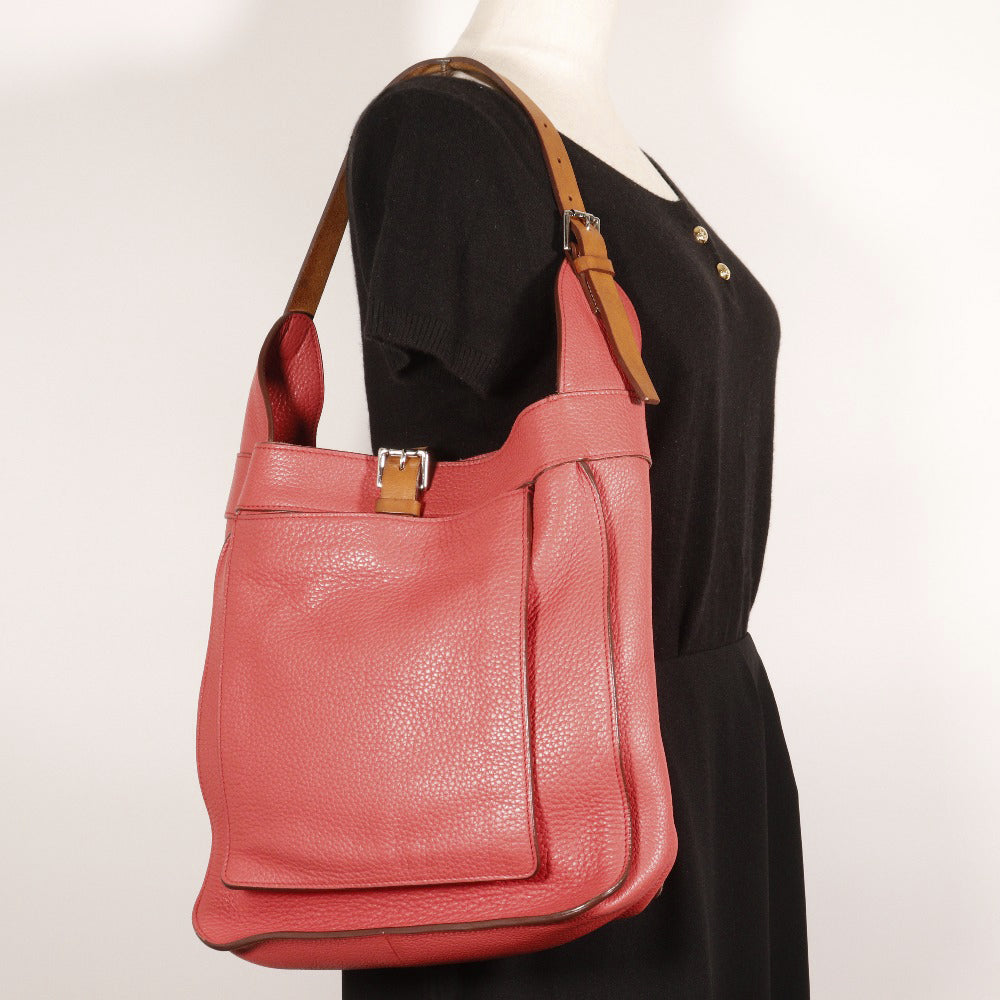 HERMES Shoulder Bag Taurillon Clemence pink Maruwari PM