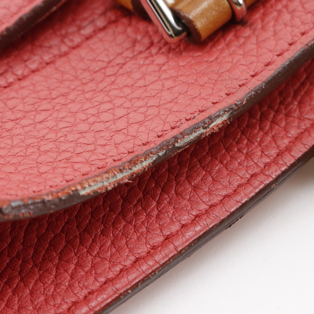 HERMES Shoulder Bag Taurillon Clemence pink Maruwari PM