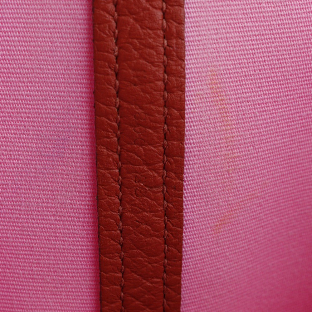 HERMES Tote Bag Towar Officier Pink / red Garden party PM