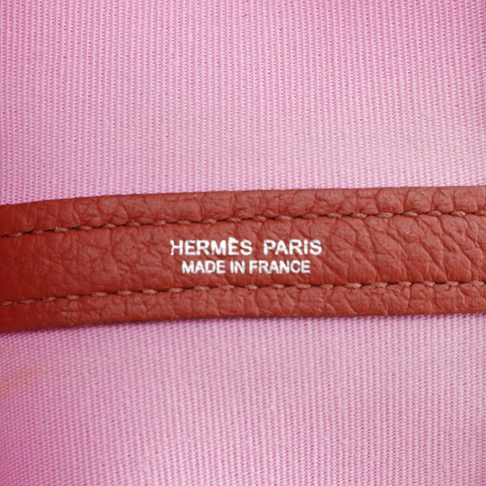 HERMES Tote Bag Towar Officier Pink / red Garden party PM
