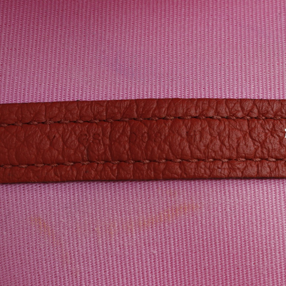 HERMES Tote Bag Towar Officier Pink / red Garden party PM