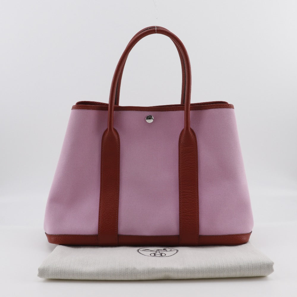 HERMES Tote Bag Towar Officier Pink / red Garden party PM